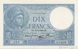 10 Francs MINERVE modifié FRANCE  1939 F.07.11 SPL+