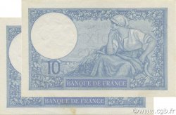 10 Francs MINERVE modifié Consécutifs FRANKREICH  1941 F.07.26 fST+