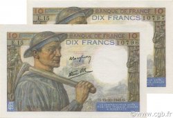 10 Francs MINEUR FRANKREICH  1942 F.08.04 fST+