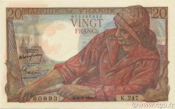 20 Francs PÊCHEUR FRANCE  1950 F.13.17a XF+
