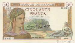 50 Francs CÉRÈS FRANCE  1937 F.17.40 XF