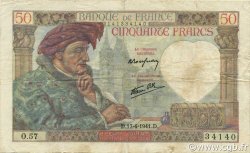 50 Francs JACQUES CŒUR FRANCE  1941 F.19.08 VF