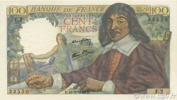 100 Francs DESCARTES FRANCE  1942 F.27.01 UNC