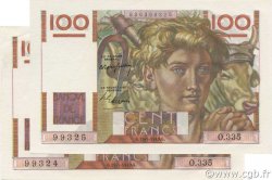 100 Francs JEUNE PAYSAN FRANKREICH  1949 F.28.24 fST+