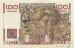 100 Francs JEUNE PAYSAN filigrane inversé FRANKREICH  1953 F.28bis.03 VZ+
