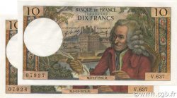 10 Francs VOLTAIRE Consécutifs FRANCIA  1970 F.62.47 q.FDC
