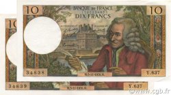 10 Francs VOLTAIRE Consécutifs FRANCIA  1970 F.62.47 SC+