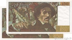 100 Francs DELACROIX modifié FRANCE  1981 F.69.05 AU+