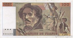 100 Francs DELACROIX 442-1 & 442-2 FRANCE  1995 F.69ter.02d XF