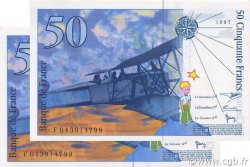 50 Francs SAINT-EXUPÉRY modifié FRANCIA  1997 F.73.04 FDC