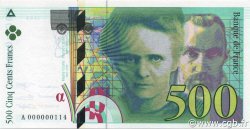 500 Francs PIERRE ET MARIE CURIE FRANCE  1994 F.76.01A UNC