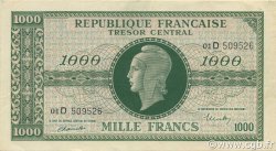 1000 Francs Marianne chiffres maigres FRANKREICH  1945 VF.13.01 fST+