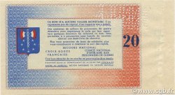 20 Francs BON DE SOLIDARITE Annulé FRANCE regionalism and miscellaneous  1941 KL.08As AU