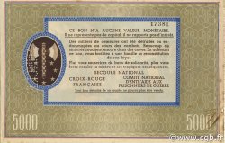 5000 Francs BON DE SOLIDARITÉ Annulé FRANCE regionalism and miscellaneous  1941 KL.13As XF+