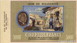 5000 Francs BON DE SOLIDARITÉ Annulé FRANCE regionalism and various  1941 KL.13Bs AU