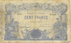 100 Francs type 1862 indices noirs FRANCE  1876 F.A39.12 VG