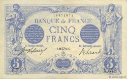 5 Francs BLEU FRANCIA  1912 F.02.07 MBC+