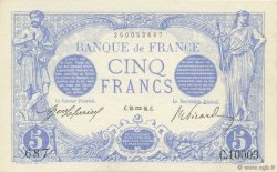 5 Francs BLEU FRANCIA  1916 F.02.35 FDC