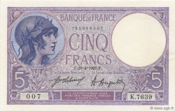 5 Francs FEMME CASQUÉE FRANKREICH  1921 F.03.05 fST+