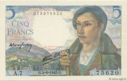 5 Francs BERGER FRANCE  1943 F.05.01