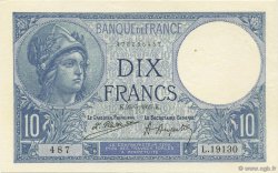 10 Francs MINERVE FRANCE  1925 F.06.09 AU-