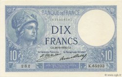 10 Francs MINERVE FRANCE  1932 F.06.16 UNC