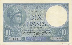 10 Francs MINERVE modifié FRANCIA  1939 F.07.10 q.FDC