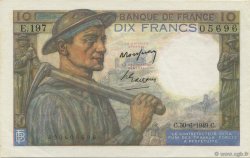 10 Francs MINEUR FRANCIA  1949 F.08.22 AU+