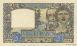 20 Francs TRAVAIL ET SCIENCE FRANCE  1941 F.12.20 SPL