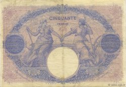 50 Francs BLEU ET ROSE FRANKREICH  1890 F.14.02 SS