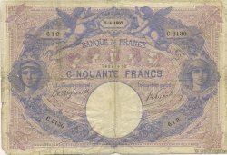 50 Francs BLEU ET ROSE FRANKREICH  1907 F.14.19 SGE