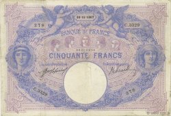 50 Francs BLEU ET ROSE FRANCIA  1907 F.14.20 BC