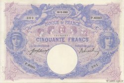 50 Francs BLEU ET ROSE FRANCE  1915 F.14.28 XF - AU
