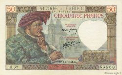 50 Francs JACQUES CŒUR FRANCIA  1941 F.19.08 FDC