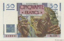 50 Francs LE VERRIER FRANCE  1949 F.20.11 AU+