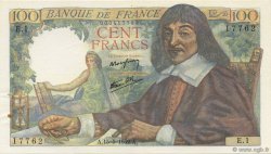 100 Francs DESCARTES FRANCIA  1942 F.27.01 EBC