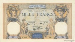 1000 Francs CÉRÈS ET MERCURE type modifié FRANCIA  1939 F.38.36 FDC