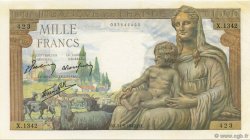 1000 Francs DÉESSE DÉMÉTER FRANCE  1942 F.40.07 XF+