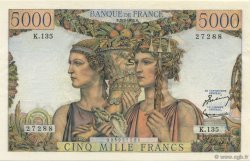 5000 Francs TERRE ET MER FRANCIA  1953 F.48.09 FDC