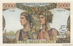 5000 Francs TERRE ET MER FRANCE  1953 F.48.10 UNC-