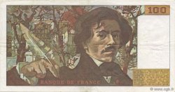 100 Francs DELACROIX modifié FRANCE  1980 F.69.04a VF+