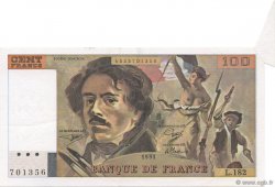 100 Francs DELACROIX imprimé en continu Fauté FRANCIA  1991 F.69bis.03b2 AU