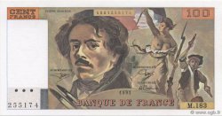 100 Francs DELACROIX imprimé en continu FRANKREICH  1991 F.69bis.03b2 fST+