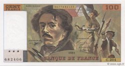 100 Francs DELACROIX imprimé en continu FRANCE  1991 F.69bis.04b