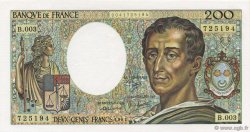 200 Francs MONTESQUIEU FRANCE  1981 F.70.01 pr.NEUF