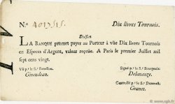 10 Livres Tournois typographié FRANKREICH  1720 Laf.093 VZ+