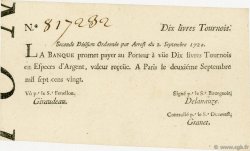 10 Livres Tournois typographié FRANCIA  1720 Laf.95 q.AU