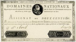200 Livres FRANCE  1791 Ass.17x pr.NEUF