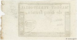 5 Francs Monval sans cachet FRANCE  1796 Ass.63a UNC-