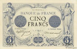 5 Francs NOIR FRANCE  1873 F.01.21 AU-